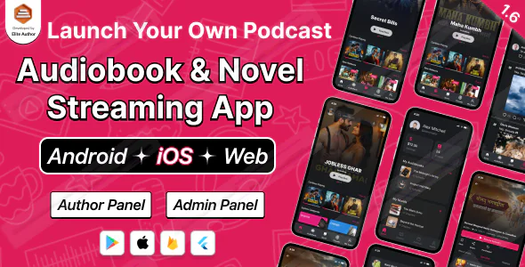 DTPocketFM – Flutter Podcast, Audiobook, Novel & Threads App (Android | iOS | Web) + Admin Panel